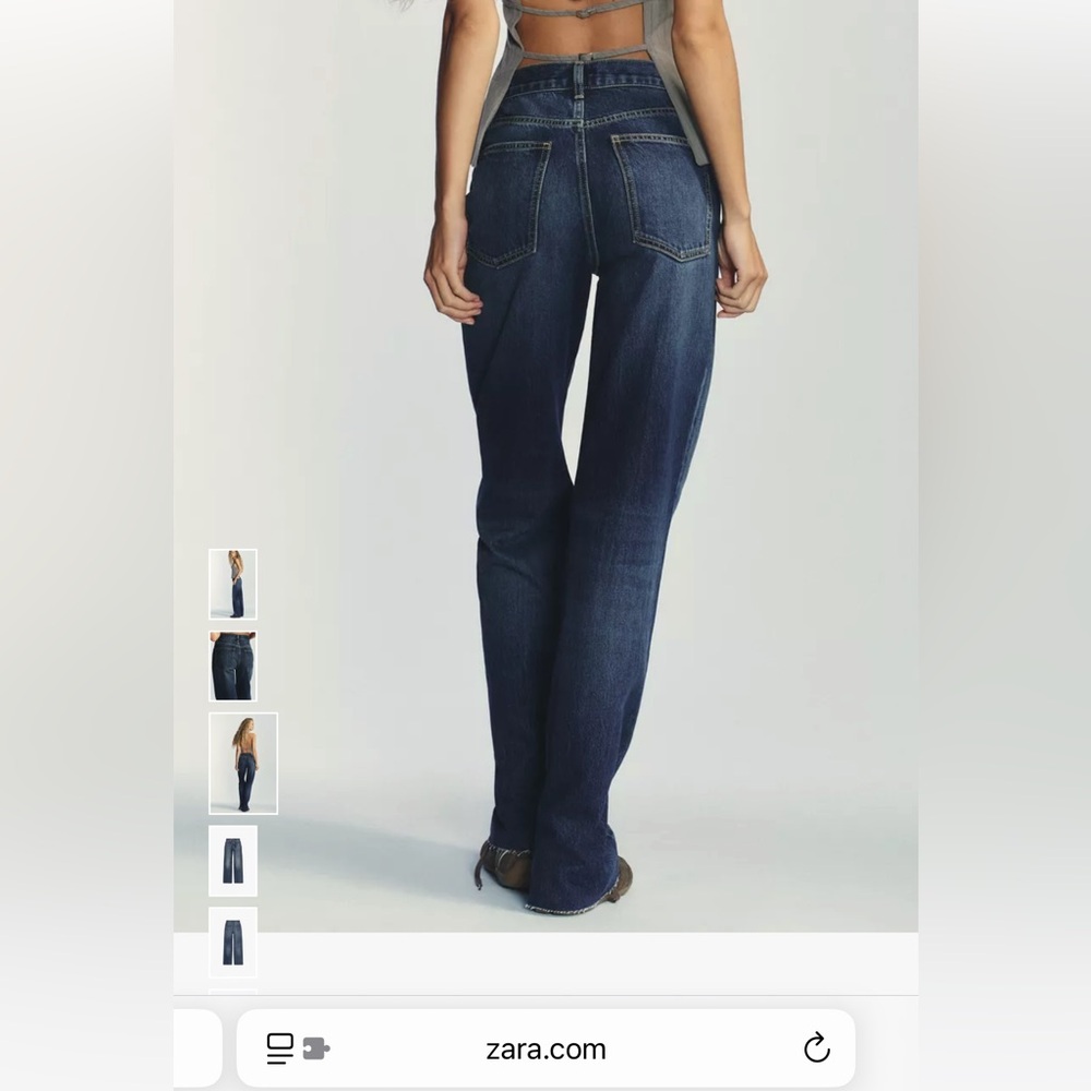 Zara TRF high waist wide leg full length jeans
